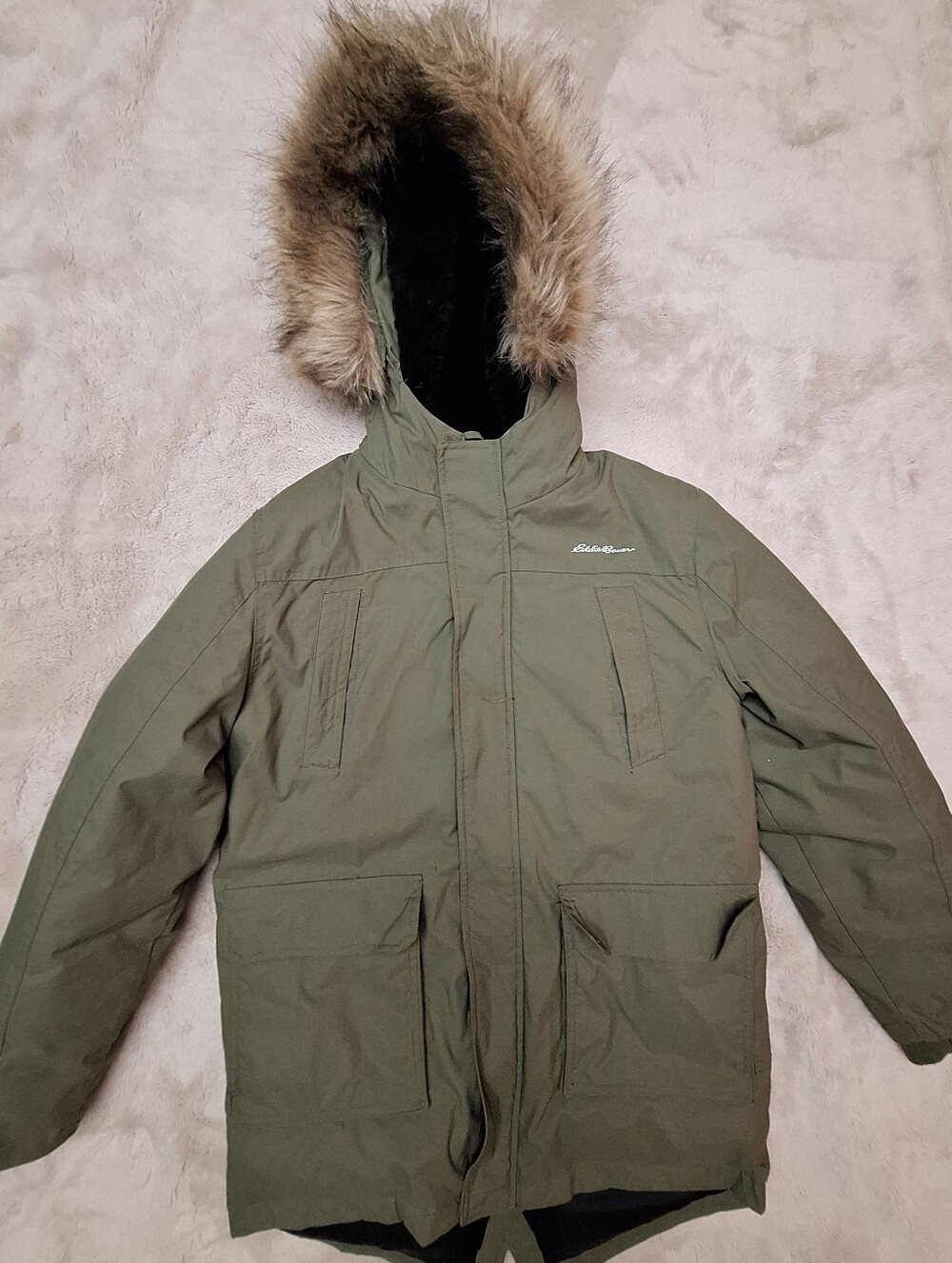 Eddie Bauer Kids Superior Down Parka Jacket Green Size L (14)